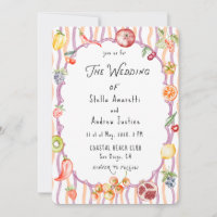 Invitación de boda rústica al agua italiana
