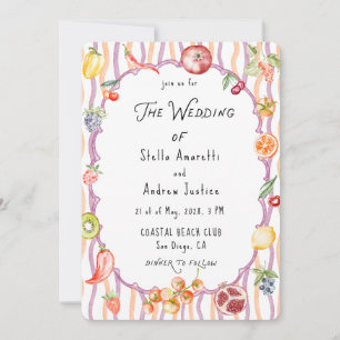 Invitación de boda rústica al agua italiana
