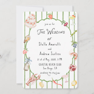 Invitación de boda rústica al agua italiana