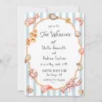 Invitación de boda rústica al agua italiana