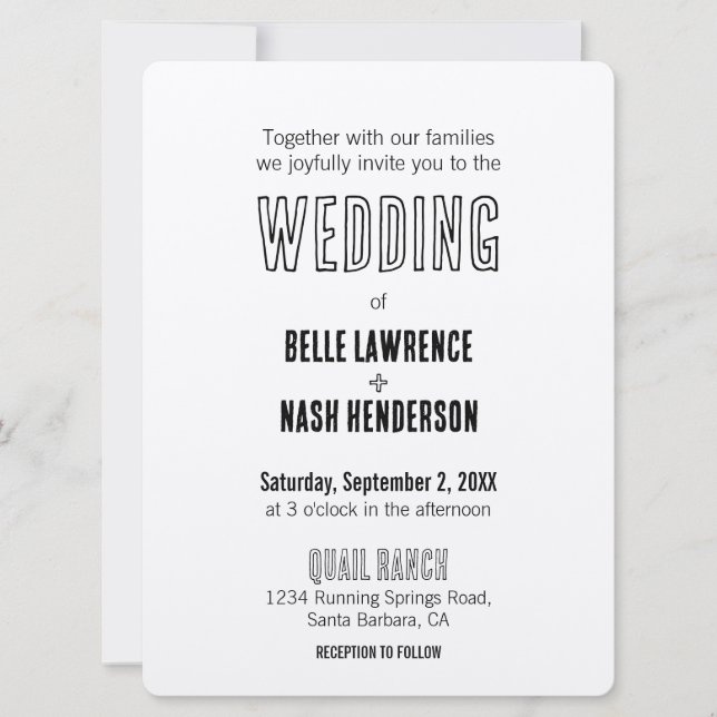 Invitación de boda rústica boho de granero (Anverso)