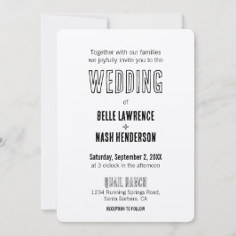 Invitación de boda rústica boho de granero