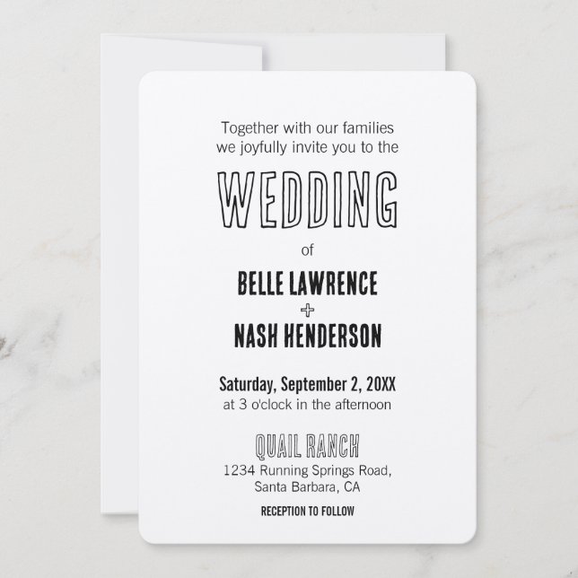 Invitación de boda rústica boho de granero (Anverso)