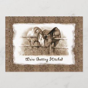 Invitación de Boda Rústica: Casándose: Caballos