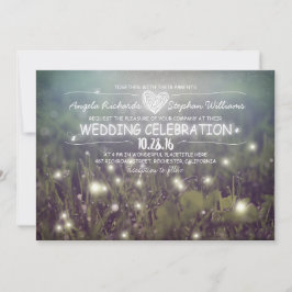 invitación de boda rústica con cuerdas de luces