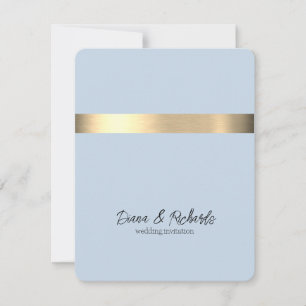 Invitación de boda rústica con foil dorado y cielo