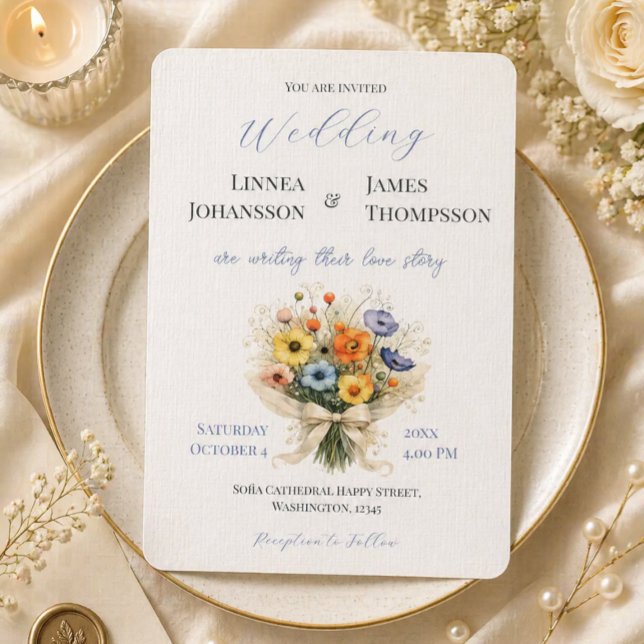 Invitación de Boda Rústica con Jardín de Anémonas  (Subido por el creador)