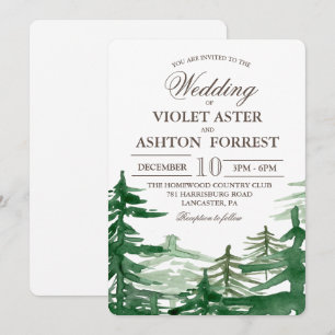 Invitación de boda rústica de abeto
