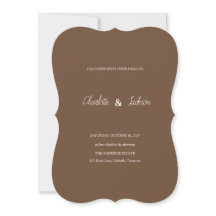 Invitación de boda rústica de café marrón