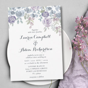 Invitación de boda rústica de eucalipto y floral p