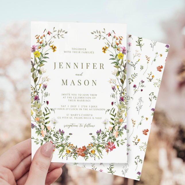 Invitación de boda rústica de flor silvestre (Subido por el creador)