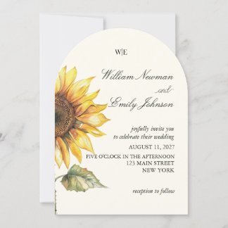 Invitación de boda rústica de girasol elegante