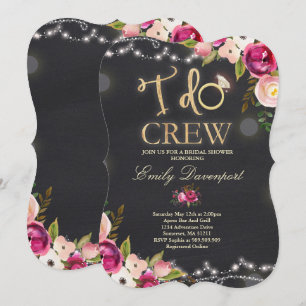 Invitación de boda rústica de I Do Crew con floral