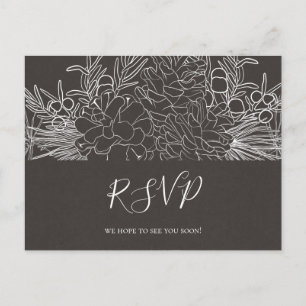 Invitación de boda rústica de invierno Tarjeta p