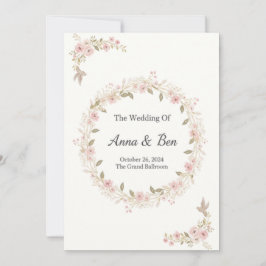 Invitación de boda rústica elegante