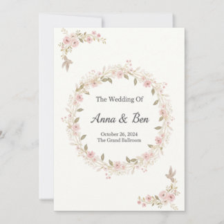 Invitación de boda rústica elegante