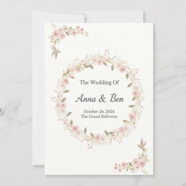 Invitación de boda rústica elegante (Anverso)