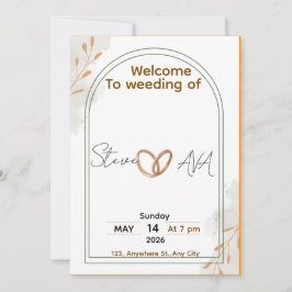 Invitación de boda rústica elegante