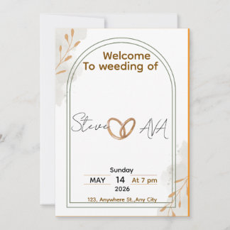 Invitación de boda rústica elegante