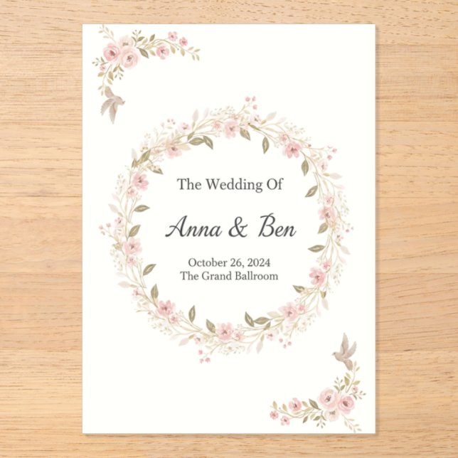 Invitación de Boda Rústica Elegante (Anverso)