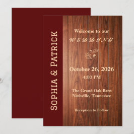 Invitación de boda rústica elegante
