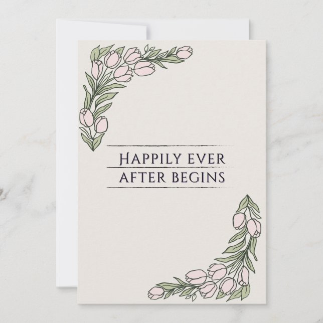 Invitación de Boda Rústica Floral Minimalista (Anverso)