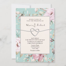 Invitación de boda rústica floral rosa pálido