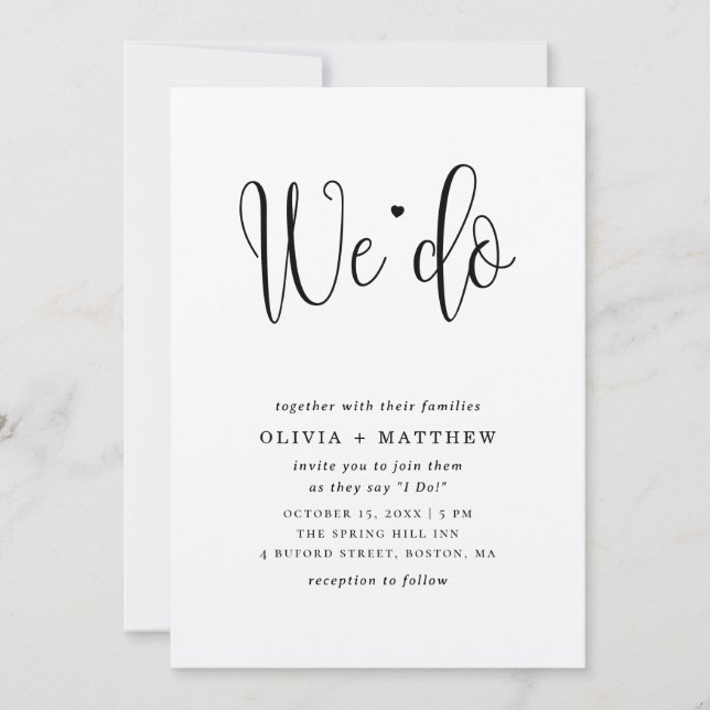 Invitación de boda rústica. Invitamos (Anverso)