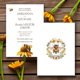 Invitación de boda rústica Meant to Bee