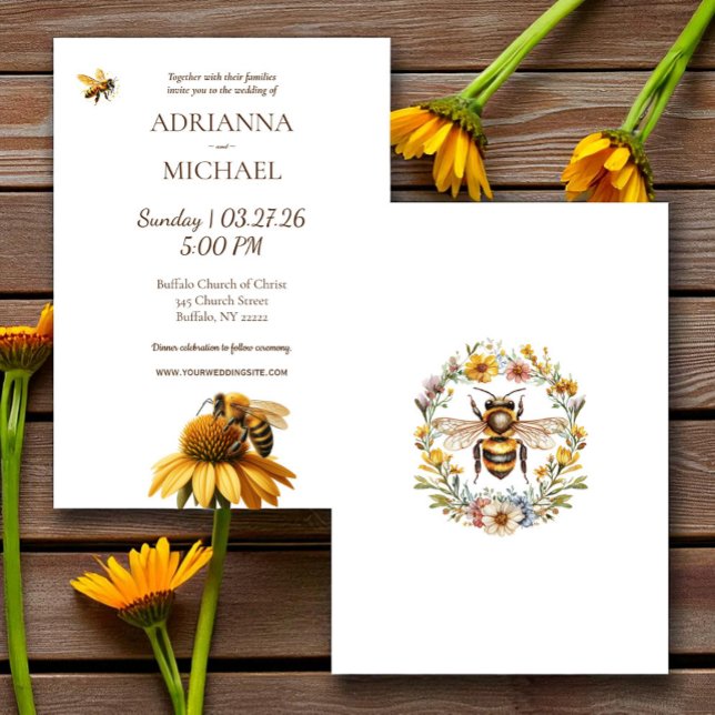 Invitación de boda rústica Meant to Bee (Subido por el creador)