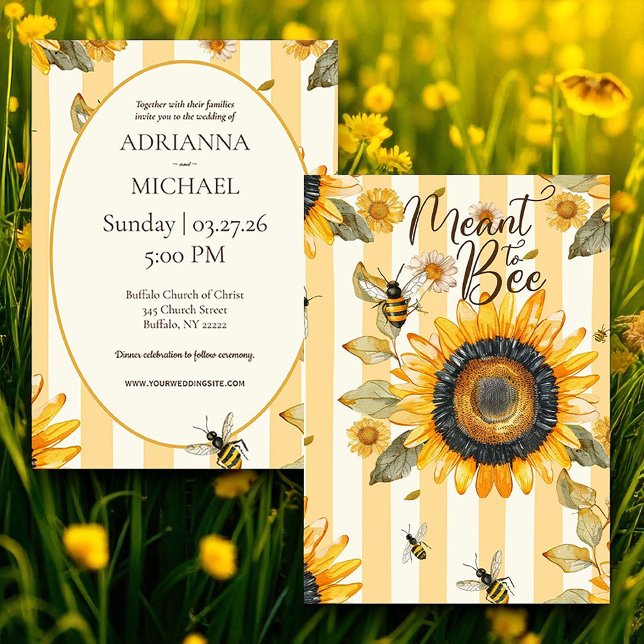 Invitación de boda rústica Meant to Bee (Subido por el creador)