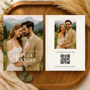 Invitación de Boda Rústica Minimalista Simple con 