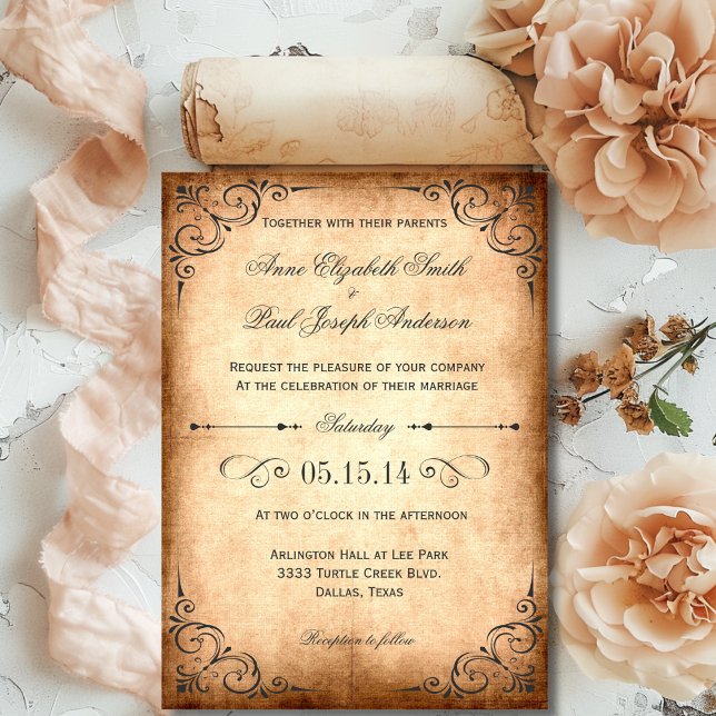 Invitación de boda rústica vintage (Rustic vintage wedding invitation)