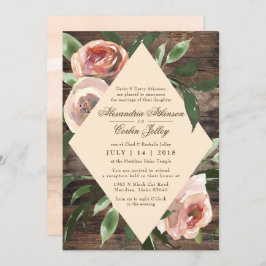 INVITACIÓN DE BODA| Sabor floral de Rubor de mader