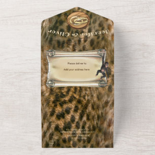 Invitación de boda Safari Fauna Todo en Uno