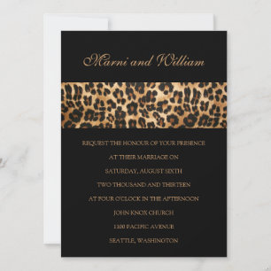 Invitación de boda Safari Negra