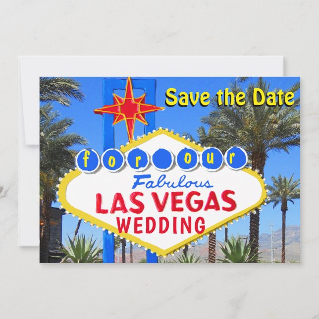 Invitación de boda Save the Date Las Vegas (Anverso)