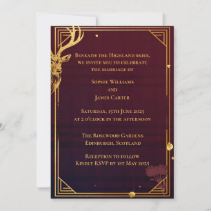 Invitación de boda Scottish Highland Skies Agua