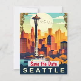 Invitación de boda Seattle Needle Green