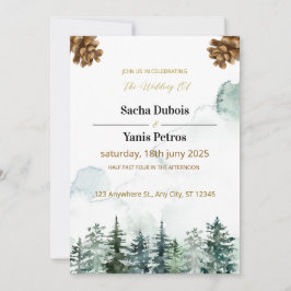 invitación de boda secreta personalizada montañas