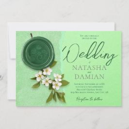 Invitación de boda Sello Verde