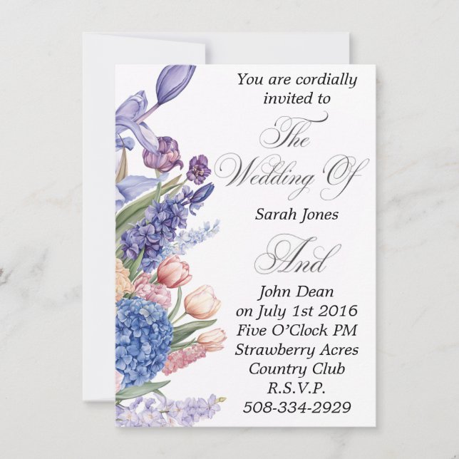 invitación de boda sencilla (Anverso)