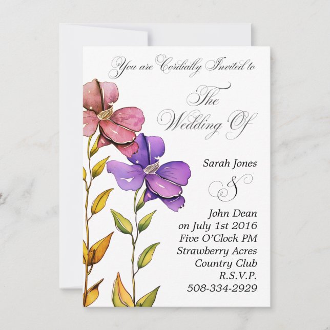 invitación de boda sencilla (Anverso)