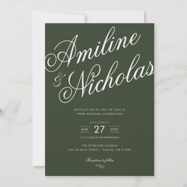 Invitación de boda sencilla (Anverso)