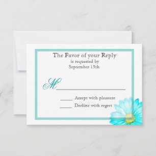 Invitación de boda sencilla con margarita de Gerbe