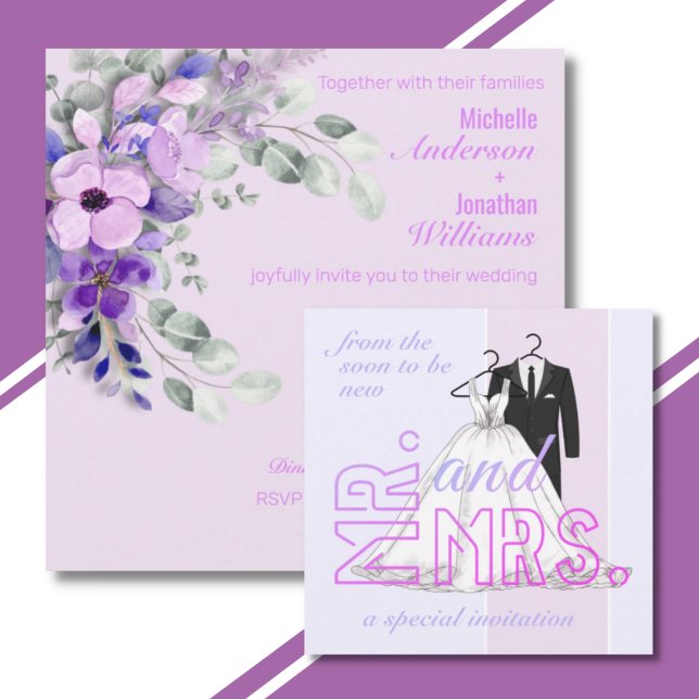 Invitación de boda sencilla para Sr. y Sra. (Subido por el creador)