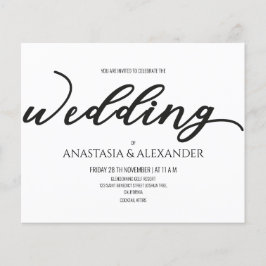 Invitación de boda sencilla y económica. Folleto