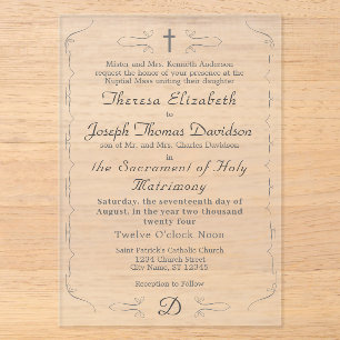 Invitación de boda sencillamente católica
