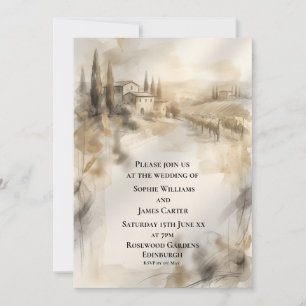 Invitación de boda Sepia Highland Manor
