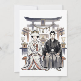 Invitación de boda Shinto japonesa para novia y no